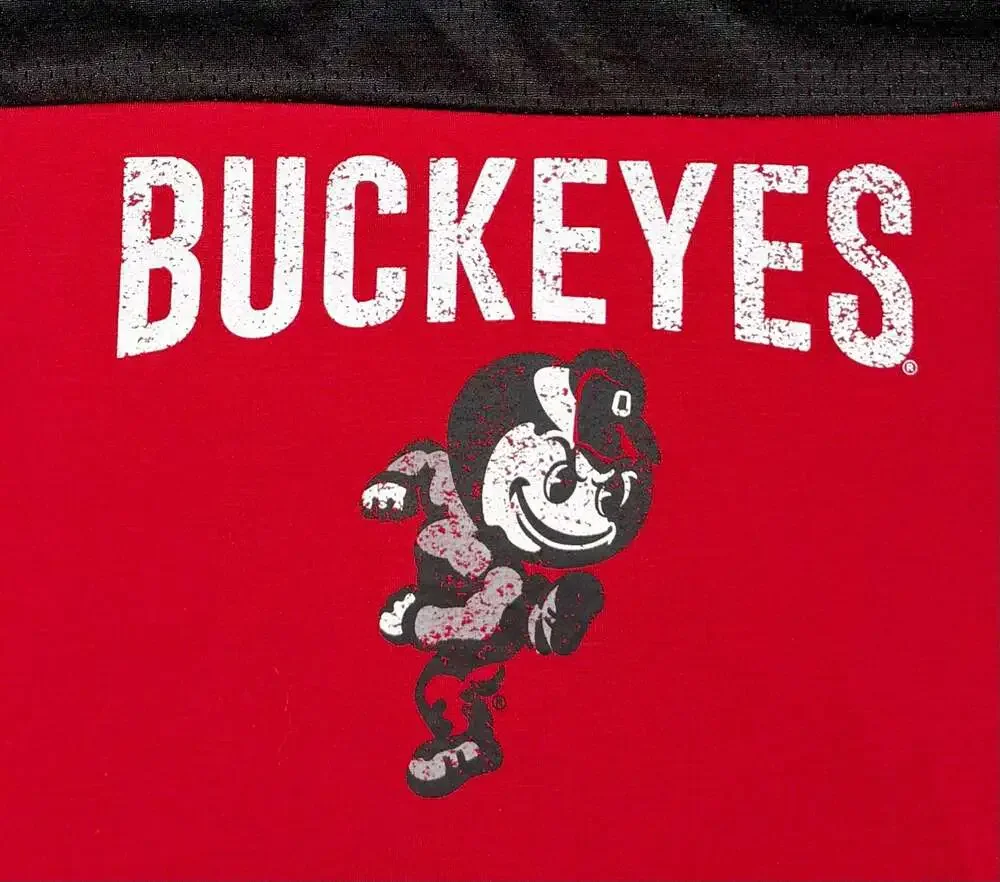 Pro Edge Ohio State Buckeyes Women's Red Jersey T-Shirt, Brutus Buckeye Mascot